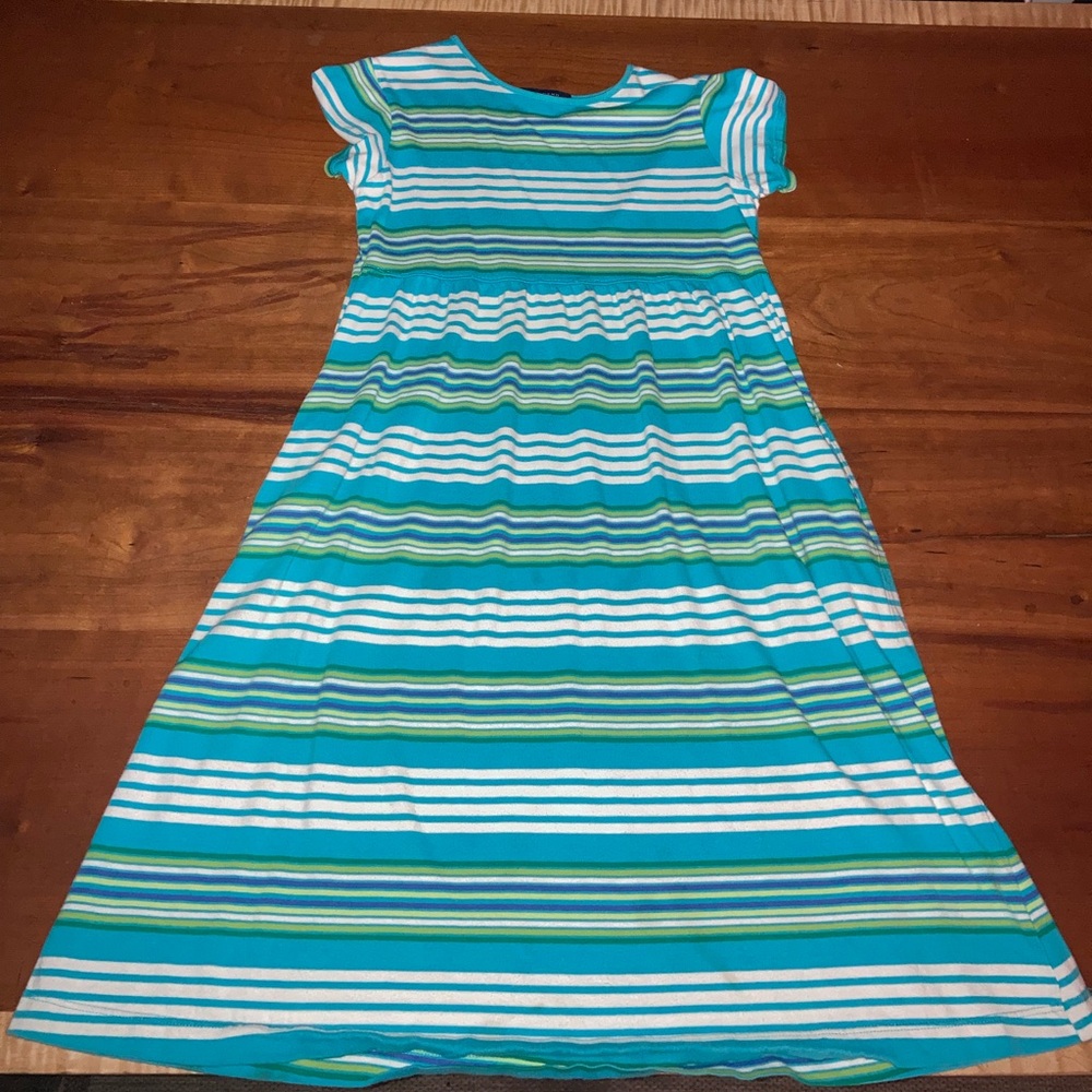 Girls' Lands’ End Striped Knit Dress with Pockets!
